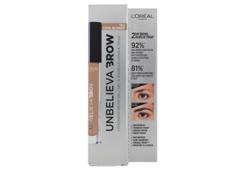 L'Oréal Paris Unbelievabrow 108 cool blonde gel fissante per sopracciglialunga a lunga tenuta 3,4ml