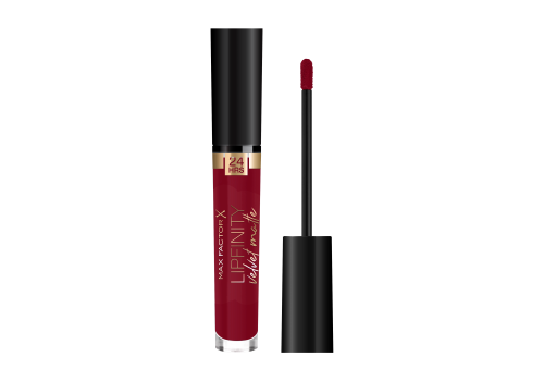 Max Factor Lipfinity Velvet Matte 90 red allure rossetto liquido idratante waterproof no transfer