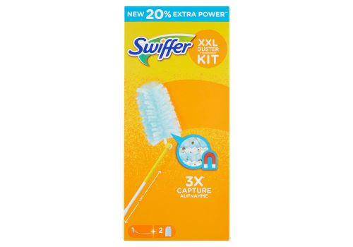 Swiffer Duster XXL Starter Kit Catturapolvere (1 Manico + 2 Piumini per spolverare)