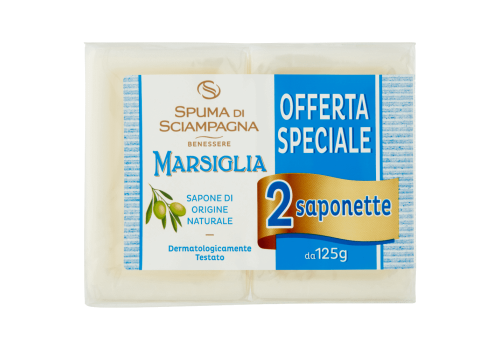 Spuma di Sciampagna Sapone di Marsiglia 2x125 grammi