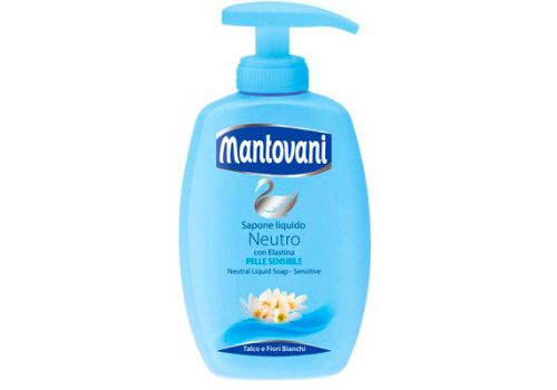 Mantovani Sapone mani Liquido Neutro con Elastina Per Pelli Sensibili Talco e Fiori Bianchi 300ml