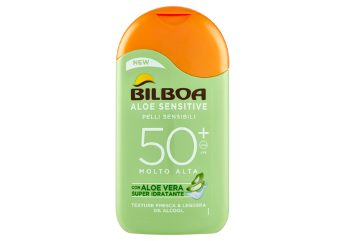 Bilboa Aloe Sensitive spf 50+ molto alta latte solare pelli sensibili 200ml