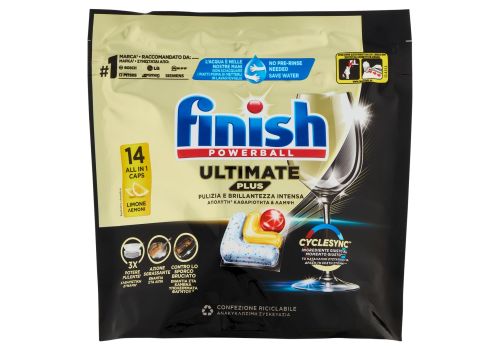 Finish Ultimate Plus lavastoviglie detersivo per i piatti limone14 lavaggi 170,8 grammi