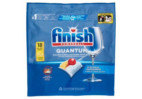 Finish Powerball Quantum lavastoviglie detersivo per i piatti limone 18 tabs 187,2 grammi