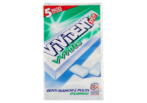 Vivident Xylit white spearmint chewing gum 5 packs x 66 grammi