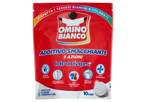 Omino Bianco IdroCaps additivo smacchiante 5 azioni 10 caps 200 grammi