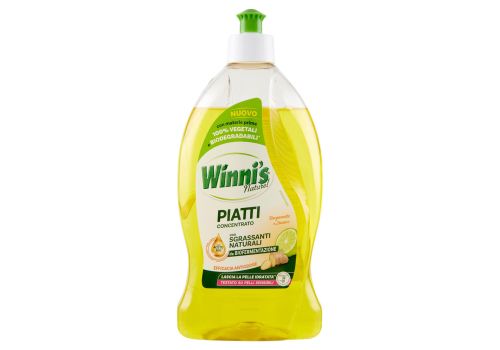 Winni's Naturel Piatti Concentrato bergamotto e zenzero detersivo con sgrassanti naturali 480ml