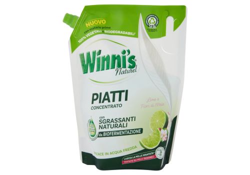 Winni's Naturel Piatti Concentrato lime e fiori di mela detersivo con sgrassanti naturali 900ml