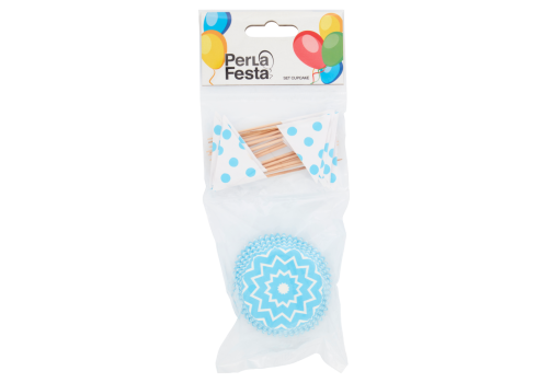 PerLa Festa set cupcake azzurro