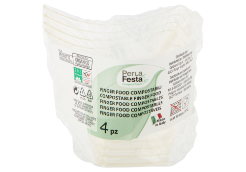 PerLa Festa ComposTable coppette finger food compostabili 4 pezzi