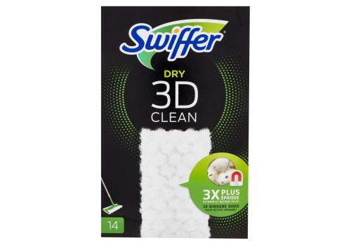 Swiffer Dry 3D Clean piumino cattura polvere ricarica 14 pezzi