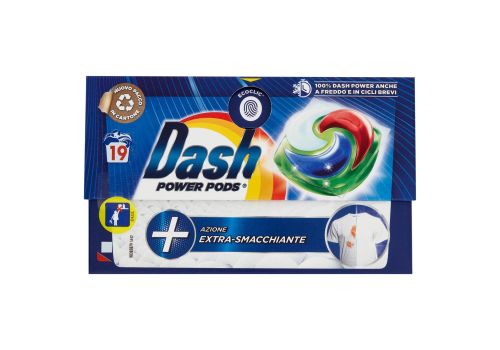 Dash Power Pods detersivo lavatrice azione extra-smacchiante 19 capsule 488,3 grammi