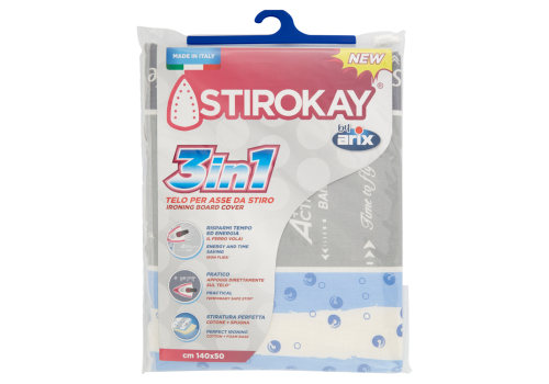 Stirokay 3 in 1 telo per asse da stiro 140 x 50cm