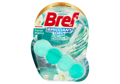 Bref wc Brilliant Gel Tutto in 1 forza alpina tavoletta detergente 42 grammi