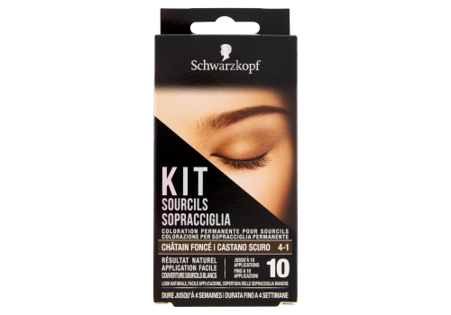 Schwarzkopf kit sopracciglia castano scuro 4-1 colorazione per sopracciglia permanente 10 applicazioni