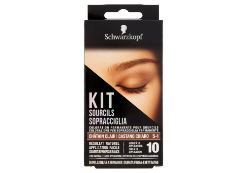 Schwarzkopf kit sopracciglia castano chiaro 5-1 colorazione per sopracciglia permanente 10 applicazioni