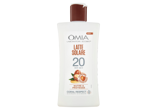 Omia latte solare spf 20 media con olio vergine argan del marocco nutriente protettivo 200ml