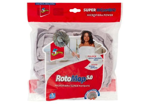 Super5 Rotomop 5.0 sistema lavapavimenti ricambio in microfibra super potente