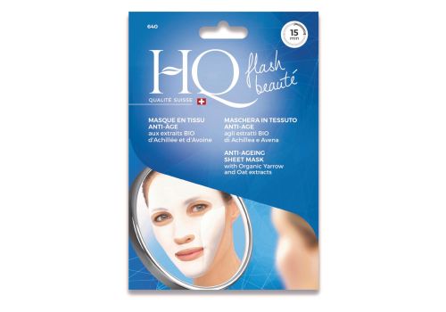 HQ Flash Beauté maschera in tessuto anti-age agli estratti bio di achillea e avena 1 pezzo