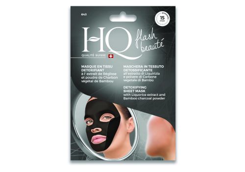 HQ Flash Beauté maschera in tessuto detossificante all'estratto di liquirizia e polvere di carbone vegetale di bambù 1 pezzo