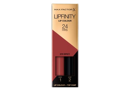 Max Factor Lipfinity Lip Colour 070 spicy rossetto e gloss idratante con applicazione bifase