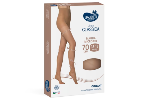 Sauber linea classica 13-17 mmhg collant microrete 70 denari colore antracite taglia 2