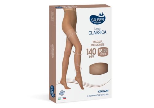 Sauber linea classica 18-22 mmhg collant microrete 140 denari colore chiaro taglia 3