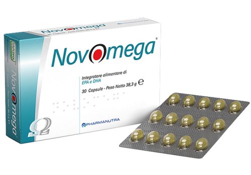 Novomega integratore per il sistema cardiocircolatorio la funzione nervosa e visiva 30 capsule