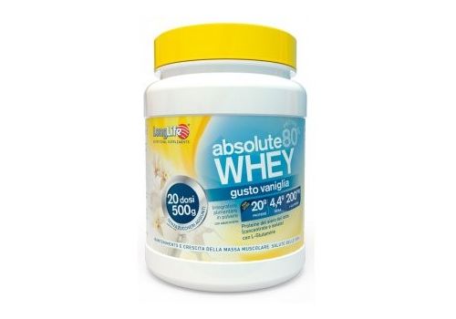 Longlife Absolute Whey integratore di proteine gusto vaniglia 20 dosi 500 grammi