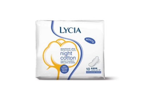 Lycia Night Cotton assorbenti in cotone per la notte 10 pezzi