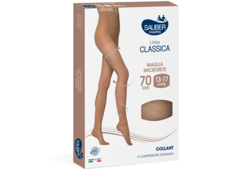 Sauber linea classica 13-17 mmhg collant microrete 70 denari colore medio taglia 5