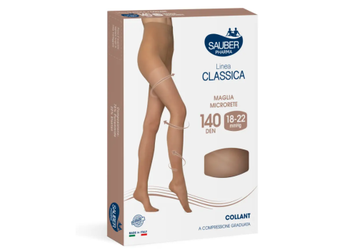 Sauber linea classica 18-22 mmhg collant microrete 140 denari colore medio taglia 2