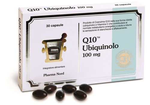 Q10 Ubiquinolo 100mg integratore per ridurre stanchezza e affaticamento 30 capsule