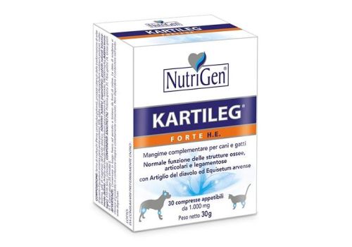 Kartileg Forte H.E. mangime complementare per il benessere articolare di cani e gatti 60 tavolette