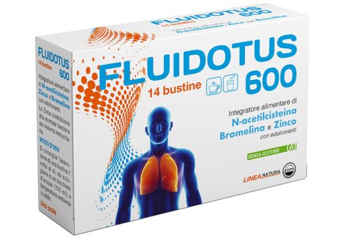 Fluidotus 600 integratore per l'apparato respiratorio e la tosse 14 bustine