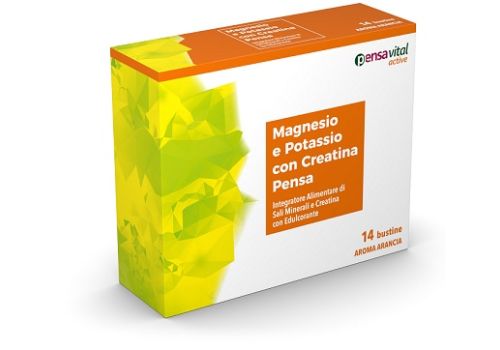 Magnesio e Potassio con Creatina integratore di sali minerali aroma arancia 14 bustine