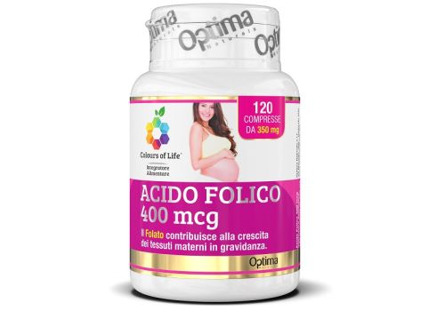 Acido folico 400mcg integratore per i tessuti materni in gravidanza 120 compresse