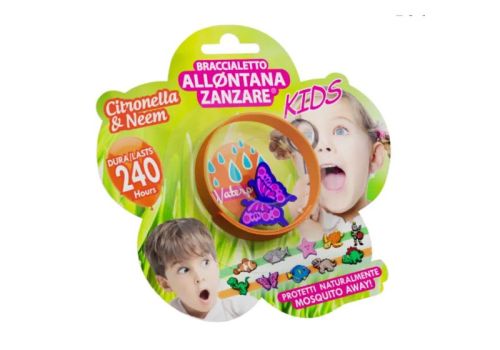 Braccialetto allontana zanzare kids alla citronella protezione 240 ore