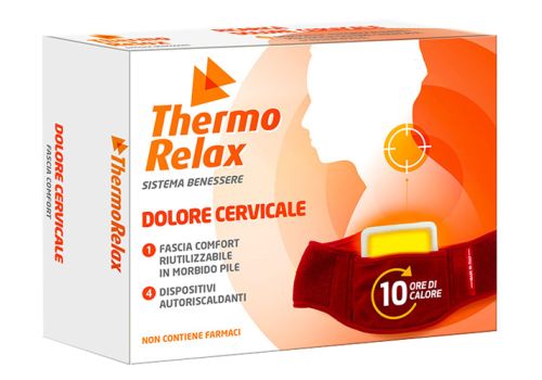 ThermoRelax Sistema Benessere fascia collo in pile per dolore cervicale 4 dispositivi autoriscaldanti