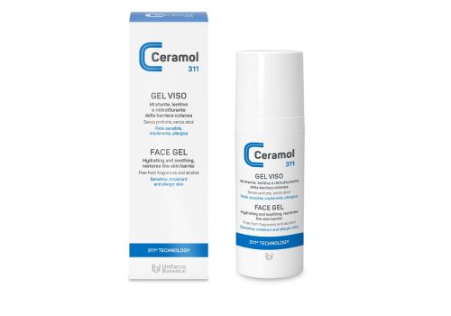 Ceramol 311 Gel viso idratante lenitivo per pelle sensibile intollerante e allergica 50ml