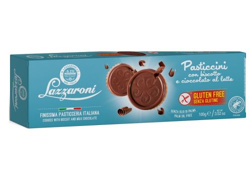 Lazzaroni senza glutine pasticcini con biscotto e cioccolato al latte 100 grammi