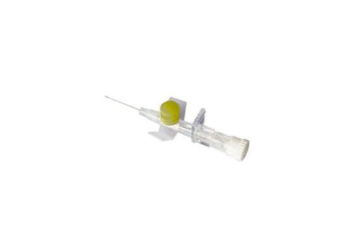 Ago cannula 2 vie g24 con alette giallo