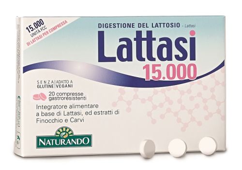 Lattasi 15.000 integratore per l'intolleranza al lattosio 20 capsule