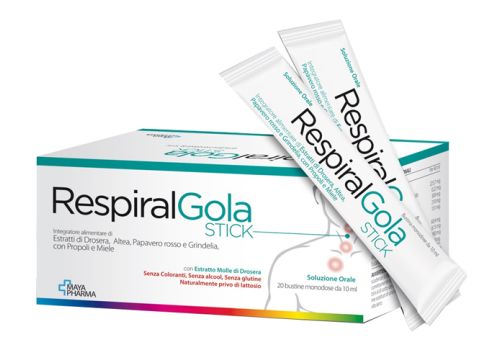 Respiral Gola integratore  base di propoli per la gola 20 stick 10ml