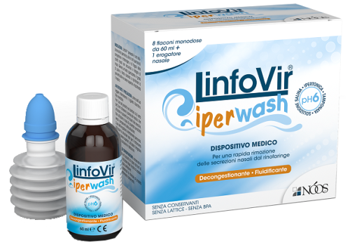 Linfovir iperwash soluzione salina ipertonica decongestionante fluidificante 8 flaconcini