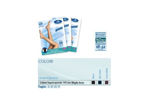 Sauber Linea Classica 18-22 mmhg collant super coprente 140 denari colore blu taglia 2