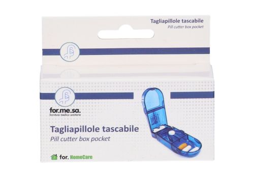 Tagliapillole tascabile con scomparto arrotondato