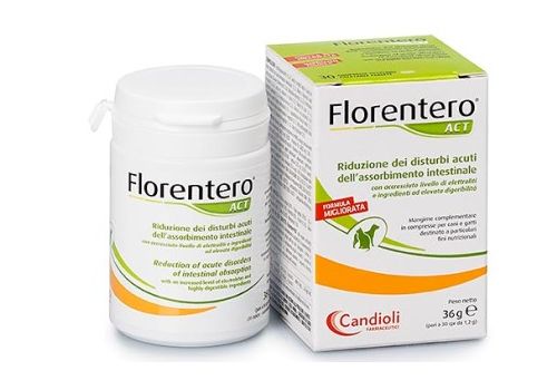 Florentero Act mangime complementare per la funzione intestinale di cani e gatti 120 compresse