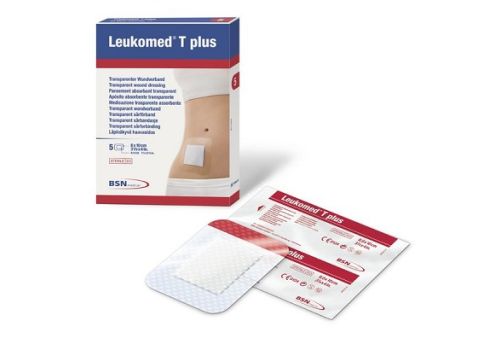 Leukomed T Plus medicazione autoadesiva sterile resistente all'acqua 8 x 10cm 5 pezzi