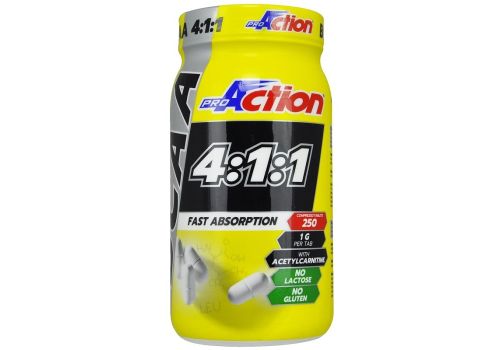 Proaction bcaa 4:1:1 integratore di aminoacidi 250 compresse